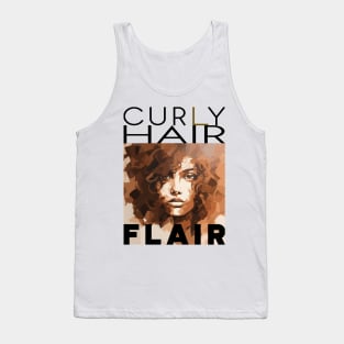 Curly hair flair style C - black text Tank Top